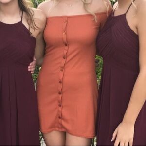 Orange Nastygal Off the shoulder Mini Dress